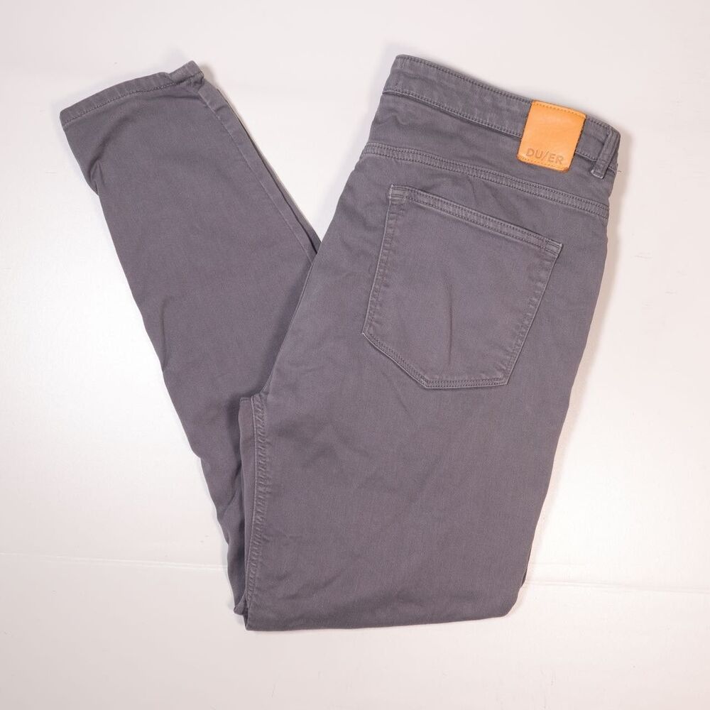 DUER Pants Womens 34 x 28 Gray No Sweat Slim Straight Stretch Performance